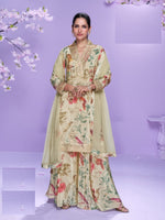 Thumbnail for Aarshi Fashions Pale Yellow Floral Print Full Stitched Palazzo Suits - Distacart