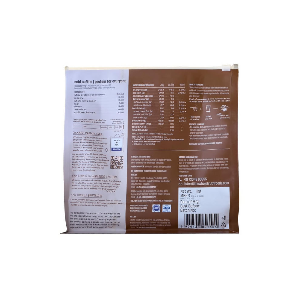 The Whole Truth 15g Protein/Scoop - Cold Coffee