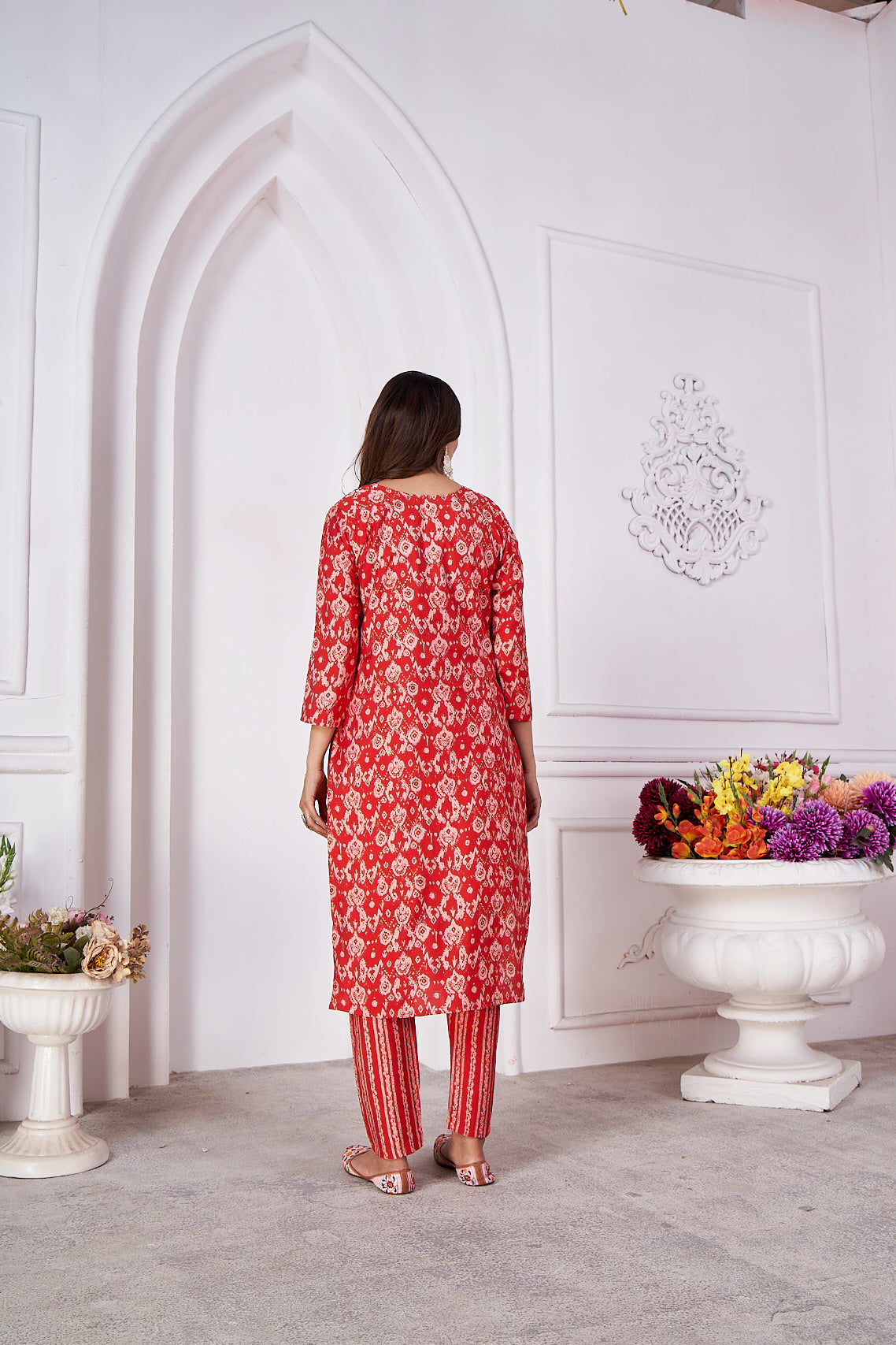 NOZ2TOZ Women's Party Wear Premium Royal Silk Kurta With Pant And Duppata Set - Pink - Distacart