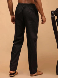 Thumbnail for Fabmade Men's Z-Black Cotton Linen Pyjama