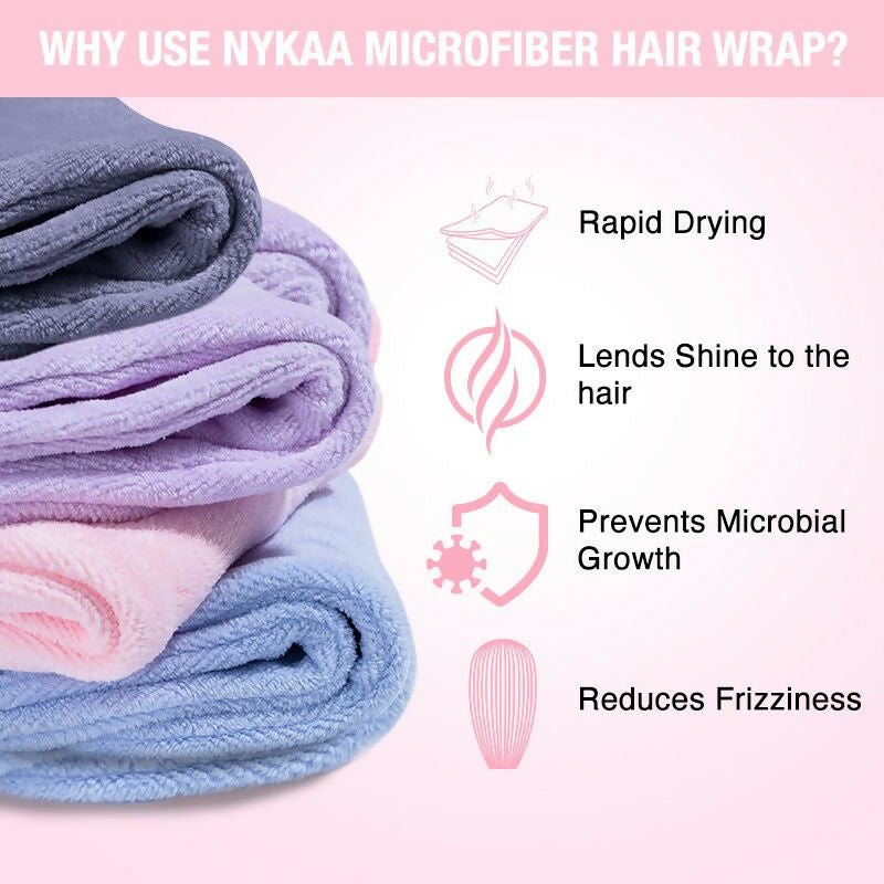Nykaa Naturals Microfiber Hair Wrap for Frizz Free & Shiny Hair - Pink - Distacart