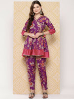 Thumbnail for Ahalyaa Women's Traditional Wear Co-ods - Purple - Distacart