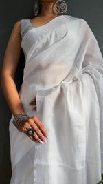 Thumbnail for Malishka Export Cotton Printed Ready To Wear Saree With Blouse Piece - Grey - Distacart