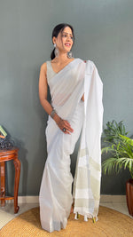 Thumbnail for Malishka Export Cotton Printed Ready To Wear Saree With Blouse Piece - Mehendi - Distacart
