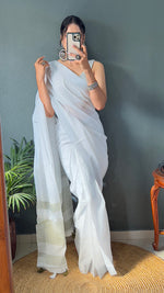 Thumbnail for Malishka Export Cotton Printed Ready To Wear Saree With Blouse Piece - Mehendi - Distacart