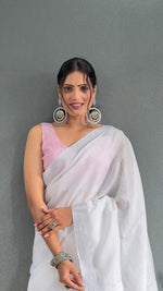 Thumbnail for Malishka Export Cotton Printed Ready To Wear Saree With Blouse Piece - Pink - Distacart