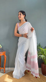 Thumbnail for Malishka Export Cotton Printed Ready To Wear Saree With Blouse Piece - Red - Distacart