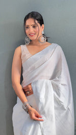 Thumbnail for Malishka Export Cotton Printed Ready To Wear Saree With Blouse Piece - Yellow - Distacart