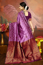 Thumbnail for Malishka Export Cotton Silk Woven Ready To Wear Saree With Blouse Piece - Pink - Distacart
