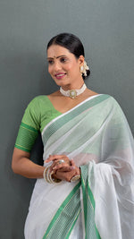 Thumbnail for Malishka Export Cotton Printed Ready To Wear Saree With Blouse Piece - Green - Distacart