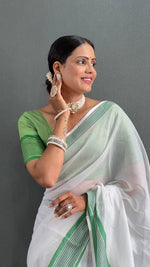 Thumbnail for Malishka Export Cotton Printed Ready To Wear Saree With Blouse Piece - Green - Distacart