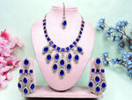 Thumbnail for Jewel City Teardrop Bridal Necklace Set with Earrings & Maang Tikka - Ethnic Wedding Jewelry for Brides & Parties - Distacart