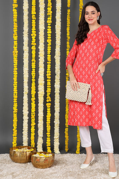 Ahika Women Cotton Simple Function Wear Pink Kurti - Distacart