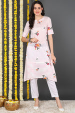 Thumbnail for Ahika Women Cotton Fabric Pink Printed Fancy Daily Wear Kurti - Distacart