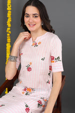 Thumbnail for Ahika Women Cotton Fabric Pink Printed Fancy Daily Wear Kurti - Distacart