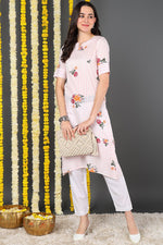Thumbnail for Ahika Women Cotton Fabric Pink Printed Fancy Daily Wear Kurti - Distacart