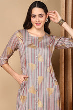 Thumbnail for Ahika Grey Cotton Straight Kurta - Distacart
