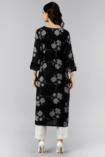Thumbnail for Ahika Black Cotton Straight Kurta - Distacart