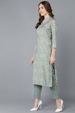 Thumbnail for Ahika Women Green Cotton Printed Kurta - Distacart