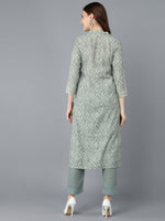 Thumbnail for Ahika Women Green Cotton Printed Kurta - Distacart