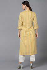 Thumbnail for Ahika Mustard Cotton Straight Kurta - Distacart
