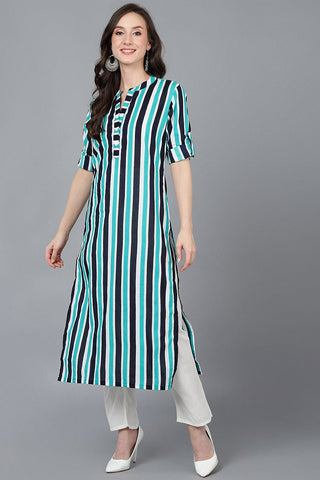 Ahika Multi Color Cotton Straight Kurta - Distacart