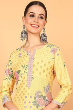 Thumbnail for Ahika Yellow Poly Silk Straight Kurta - Distacart