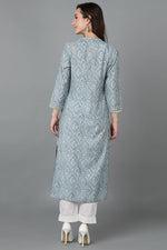 Thumbnail for Ahika Grey Silk Blend Straight Kurtas
