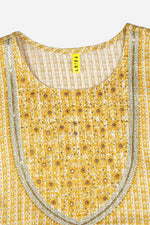 Thumbnail for Ahika Yellow Cotton Blend Abstract Yoke Design Anarkali Kurta - Distacart
