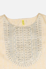 Thumbnail for Ahika Yellow Cotton Striped Yoke Design Straight Kurta - Distacart