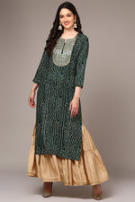 Thumbnail for Ahika Yellow Silk Blend Embroidered Straight Kurta - Distacart