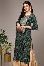 Thumbnail for Ahika Yellow Silk Blend Embroidered Straight Kurta - Distacart