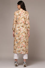 Thumbnail for Ahika Yellow Viscose Rayon Floral Printed Straight Kurta - Distacart