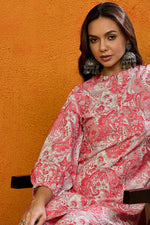 Thumbnail for Ahika Pink Rayon Blend Paisley Printed Straight Co-ords Sets - Distacart