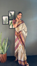 Thumbnail for Malishka Export Cotton Silk Woven Ready To Wear Saree With Blouse Piece - Chiku - Distacart