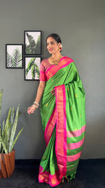 Thumbnail for Malishka Export Cotton Silk Woven Ready To Wear Saree With Blouse Piece - Pink - Distacart
