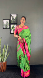 Thumbnail for Malishka Export Cotton Silk Woven Ready To Wear Saree With Blouse Piece - Pink - Distacart