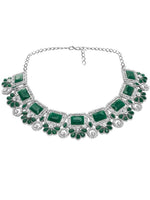 Thumbnail for Jewel City Rhodium-Plated Stones Studded Jewellery Set
