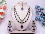 Thumbnail for Jewel City Teardrop Bridal Necklace Set with Earrings & Maang Tikka - Ethnic Wedding Jewelry for Brides & Parties - Distacart