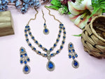 Thumbnail for Jewel City Teardrop Bridal Necklace Set with Earrings & Maang Tikka - Ethnic Wedding Jewelry for Brides & Parties - Distacart