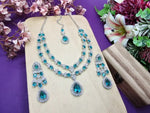 Thumbnail for Jewel City Teardrop Bridal Necklace Set with Earrings & Maang Tikka - Ethnic Wedding Jewelry for Brides & Parties - Distacart