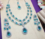 Thumbnail for Jewel City Teardrop Bridal Necklace Set with Earrings & Maang Tikka - Ethnic Wedding Jewelry for Brides & Parties - Distacart