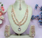 Thumbnail for Jewel City Teardrop Bridal Necklace Set with Earrings & Maang Tikka - Ethnic Wedding Jewelry for Brides & Parties - Distacart