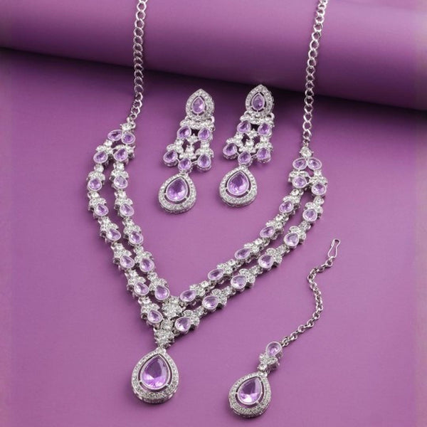 Jewel City Teardrop Bridal Necklace Set with Earrings & Maang Tikka - Ethnic Wedding Jewelry for Brides & Parties - Distacart