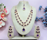 Thumbnail for Jewel City Teardrop Bridal Necklace Set with Earrings & Maang Tikka - Ethnic Wedding Jewelry for Brides & Parties