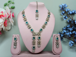 Thumbnail for Jewel City Elegant Crystal Floral Necklace Set with Earrings Designer Party Wear Jewelry