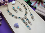 Thumbnail for Jewel City Elegant Crystal Floral Necklace Set with Earrings Designer Party Wear Jewelry