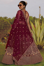 Thumbnail for Lehenga Mart Designer Wedding Lehenga Choli For Women - Maroon - Distacart
