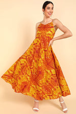 Thumbnail for Ahika Orange Cotton Tie-Dyed Maxi Dress - Distacart