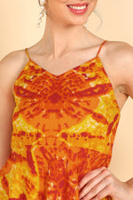 Thumbnail for Ahika Orange Cotton Tie-Dyed Maxi Dress - Distacart